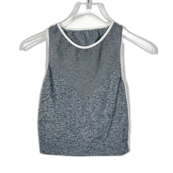 Pepper & Mayne London Women's Size Large Heather Gray Athletic Cut Out Top - Picture 2 of 9